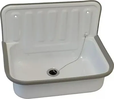Produktbild von Stahlspüle, emaillierte Oberfläche, langlebig, B x T: 52 x 34 cm, weiß
