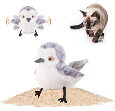 Katzenspielzeug flatternder Vogel, 10 cm, aufladbar, mit Katzenminze