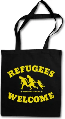 Produktbild von Urban Backwoods Refugees Welcome, Stofftasche, Farbe: Schwarz
