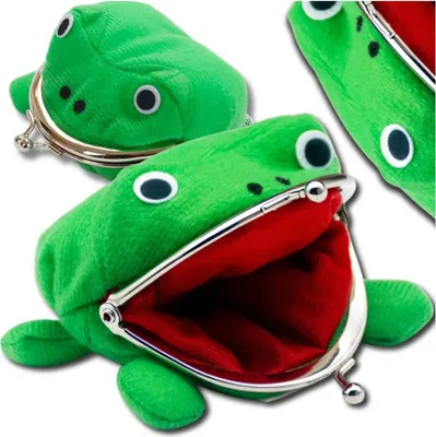 Immagine prodotto di Portafoglio infradito in peluche, verde, 10x9x5 cm