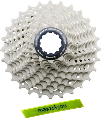 Produktbild von Angebot Set / Shimano Ultegra Kassetten CS-R8000 Road 11-Fach 11-28 Zähne inkl. maxxi4you Reflexband