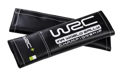 Produktbild von WRC Gurtpolster 2er Set Schwarz Rally Design mit Silber und Klettverschluss