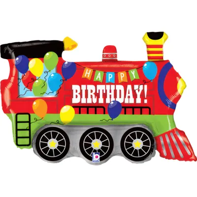 Produktbild von Shape Folienballon "Happy Birthday" Lokomotive | 93 cm