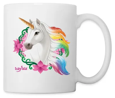 Produktbild von Spreadshirt Schleich Bayala Regenbogeneinhorn Stute Tasse, One size, Weiß