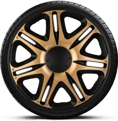 Produktbild von Radkappen Radzierblenden SATZ (4Stück) 13 Zoll NASCAR GOLD BLACK Z460872