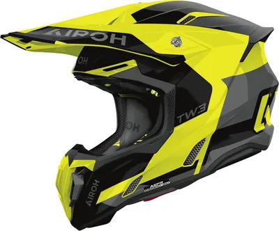 Produktbild von Airoh Twist 3 Fancy Motocross Helm, schwarz/grau/fluo-gelb, S (55/56)