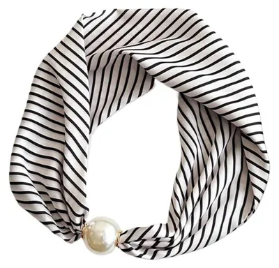 Immagine prodotto di Sciarpa da donna con chiusura magnetica, ideale per la primavera e l'autunno, con un piccolo motivo quadrato e un design elegante