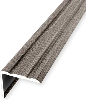 Produktbild von Treppenkantenprofil 20 x 24.5 x 900 mm Treppenkante Winkelleiste Treppenprofil Aluminium eloxiert Geriffelt Selbstklebend Eiche grau Küberit
