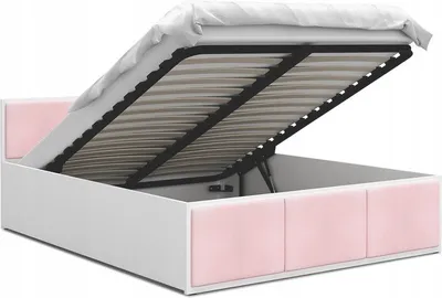 Produktbild von Bett mit Lattenrost Jugendbett Doppelbett  120x200 weiß-rosa ohne matratze