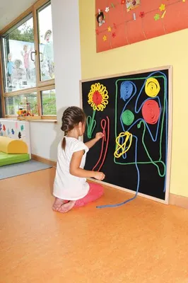 Zdjęcie produktu dla EDUPLAY 120308 Tablica na rzepy, 1 x 1 m, czarna