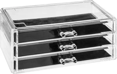 Produktbild von Schmuckschrank 3 Schubladen stapelbar Five® - Transparent - Sortierboxen