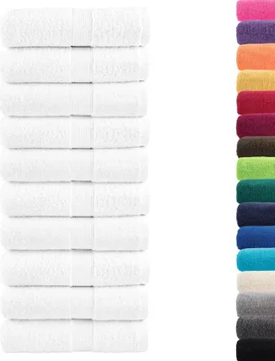 Image de Gants de toilette vidaXL Premium SOLUND, 50 pièces, blancs, 15 x 21 cm, 600 g/m²