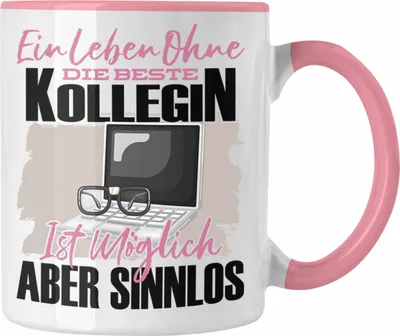 Produktbild von Trendation - Die Beste Kollegin Tasse Geschenkidee Lustiger Spruch Arbeitskollegin Geschenk (Rosa)