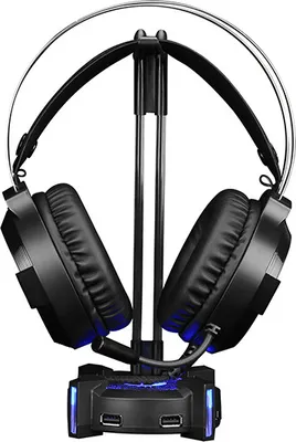 Zdjęcie produktu dla Marvo Podświetlany stojak na słuchawki HZ-04, 4x USB 3.0 HUB, czarny