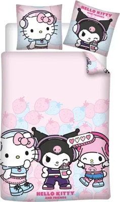 Produktbild von Hello Kitty Kuromi Melody Mädchen Kinder Bettwäsche 2tlg. Set