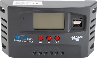 Obrázok produktu pre Solárny regulátor 12Volt/24Volt Automatická identifikácia Solárny LCD displej Solárny regulátor Duálny USB Solárny regulátor nabíjania