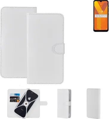 Produktbild von K-S-Trade Handy Hülle Schutz Hülle kompatibel mit Wiko Y62 Cover Case Bookstyle Bumper weiß 1x