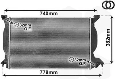 Produktbild von VAN WEZEL 03002206 Kühler Wasserkühler Motorkühler für AUDI A4 Avant (8ED, B7) A4 Avant (8E5, B6) A4 Limousine (8E2, B6) A4 Limousine (8EC, B7)