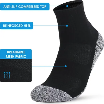 Produktbild von Herren 3 Paar gepolsterte Wandersocken, Outdoor-Sport, lässig, Baumwolle, Crew für Trekking, Wandern