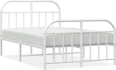 Obrázok produktu pre vidaXL Detská posteľ s čelom a nohami kovová biela 120x190 cm