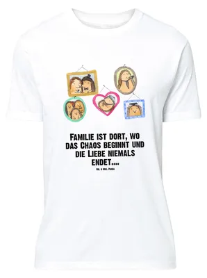 Produktbild von Mr. & Mrs. Panda Tshirt Igel Familie - Weiß - Geschenk, Bilder, T-Shirt, Shirt, Oversize, Liebe, Glück, mit Spruch, Muttertag