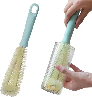 Produktbild von Flaschenbürste mit weichen Borsten und Spiralbürstenkopf | Vielseitige Trinkflaschenbürste für Becher, Gläser und Flaschen