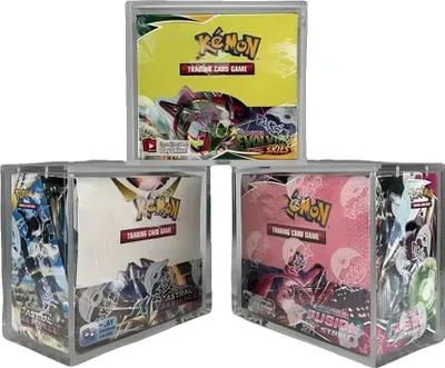 Produktbild von Pokémon Booster-Box-Display-Case, 3er-Pack, Starker Magnetdeckel, 3Stk Booster Box