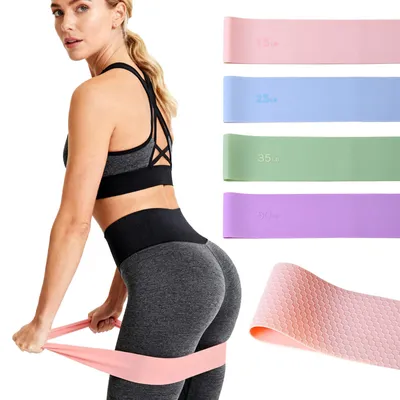 Produktbild von Elastische Fitnessbänder mit 4 Widerstandsstufen, mit rutschfestem Innenmaterial