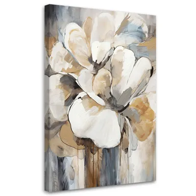 Produktbild von Leinwandbild Beige Blumen 70x100 Feeby Beige bild für die wand bereit zum aufhängen