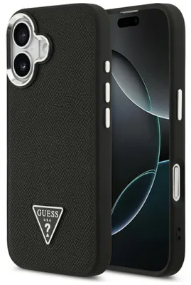 Zdjęcie produktu dla Etui Guess Grained Triangle Logo Magsafe Do Iphone 17 Czarny