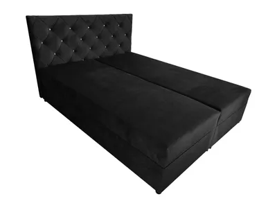 Obrázek produktu pro Skříňová postel Rivioli 180x200 cm s diamantovým prošíváním v černé barvě Kronos 07, úložným prostorem a jádrem z pružin bonell