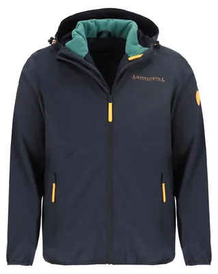 Produktbild von Wattlöper Herren 3-in-1 Funktionsjacke unifarben - Funktionsjacke mit Kapuze + Steppweste mit Stehkragen in Dunkelblau Größe 3XL