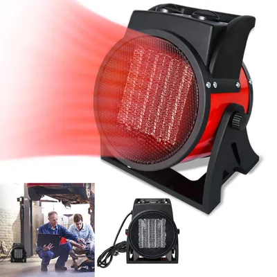 Zdjęcie produktu dla QEENTOE 2000W, elektryczny grzejnik budowlany, element grzewczy PTC, termostat, 3 stopnie mocy, grzejnik elektryczny do budowy, warsztatu, mieszkania, garażu