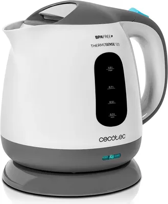 Productafbeelding van Waterkoker ThermoSense 120, 1 liter, 1100W, borosilicaatglas, BPA-vrij, 360° basis, LED-display, kalkfilter, automatische uitschakeling, draadloos, koelhandvat