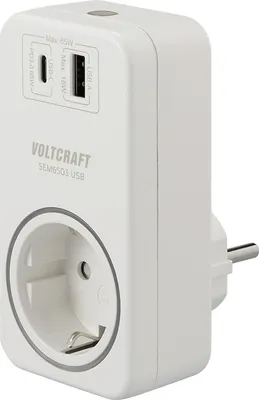 Immagine prodotto di Voltcraft SEM6503 Misuratore di costi energetici Interfaccia USB incl. presa wireless Esportazione dati (VC-14514995)