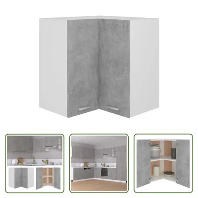 Immagine prodotto di The Living Store Parete attrezzata ad angolo in cemento grigio 57x57x60 cm materiale legno