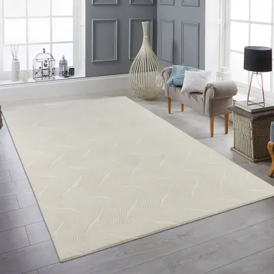 Produktbild von Kuschliger Teppich mit schönem Wellenmuster in creme Größe - 160 x 220 cm