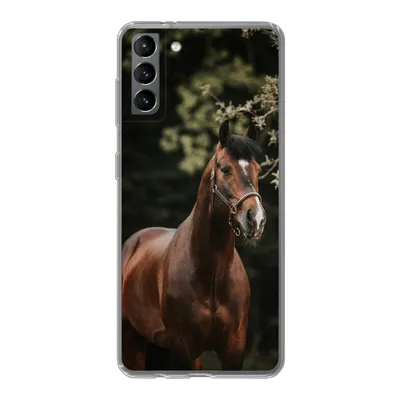 Produktbild von MuchoWow® Handyhülle Schutzhülle Hülle für Samsung Galaxy S21 Plus Pferd - Äste - Porträt Silikon Softcase Handy Hülle - Handy-Tasche