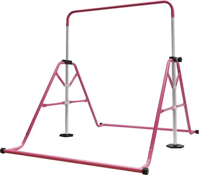 Image de Barre de gymnastique, réglable en hauteur, en acier robuste, design pliable, rose