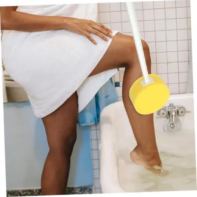 Produktbild von Rückenbürste mit langem Stiel und Badeschwamm für den Körper, weiche Peelingkugel, 2 Stück, für Dusche und Bad