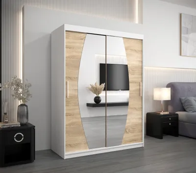Obrázek produktu pro MINIO Šatní skříň 150 cm ELYPSE Bílá matná / dub Sonoma