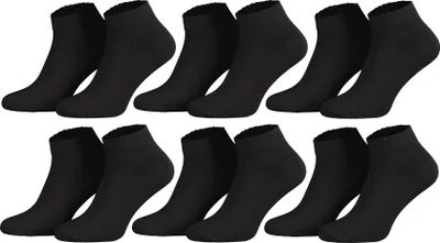 Produktbild von Tobeni 6 Paar Sneaker Füsslinge Sneakers Kurz Socken für Damen und Herren, Farbe:Schwarz, Grösse:35-38