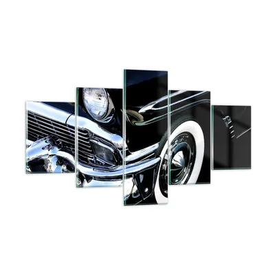 Produktbild von Bilder auf glas - Auto Chrom Kuba - 125x70cm - Glasbilder - Wandbilder - Kunstdruck - zum Aufhängen bereit - Wanddekoration aus Glas - Glas Bilder - Wandbild auf Glas - 5 Teile - GEA125x70-1451
