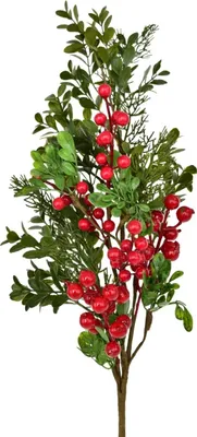 Produktbild von Zweig mit Blaubeeren und Holunderbeeren verziert 70 cm