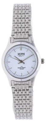 Produktbild von MPM-Quality Damenuhr Metall Silber Zifferblatt Weiß/Silber Edelstahlarmband