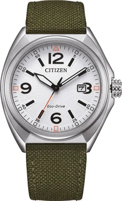 Produktbild von Citizen Solaruhr für Herren aus Edelstahl mit Textilband, grün
