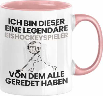 Produktbild von Eishockeyspieler Geschenk Tasse Lustige Geschenkidee Geburtstag für Eishockeyspieler Ich Bin Dieser Legendäre Eishockeyspieler Von Dem Alle Geredet Haben Kaffee-Becher (Rosa)