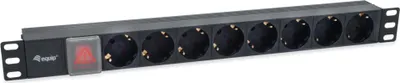 Produktbild von Equip Steckdosenleiste 19"(1HE)8fach IEC C14 1.8m Schalt. sw