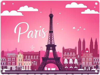 Produktbild von Paris Skyline Metallschild in 15x20 cm