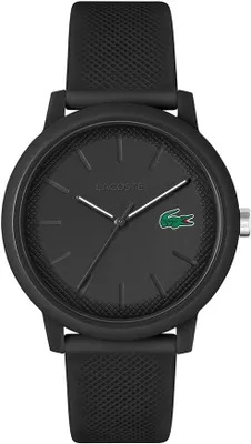 Produktbild von Uni Analog Quarzuhr mit 42mm Gehäuse, schwarzem Halbglanz-Zifferblatt, Silikonarmband mit Petit Piqué-Muster,3-Zeiger-Uhr,wasserabweisend bis 5 Bar